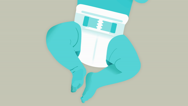 A baby in a diaper