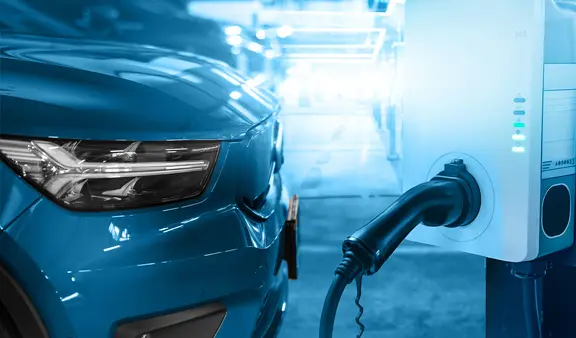 Electric wehicle on a charging station