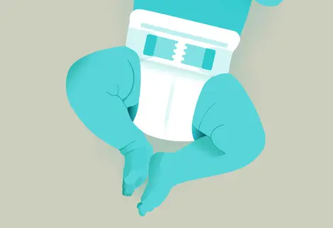 A baby in a diaper