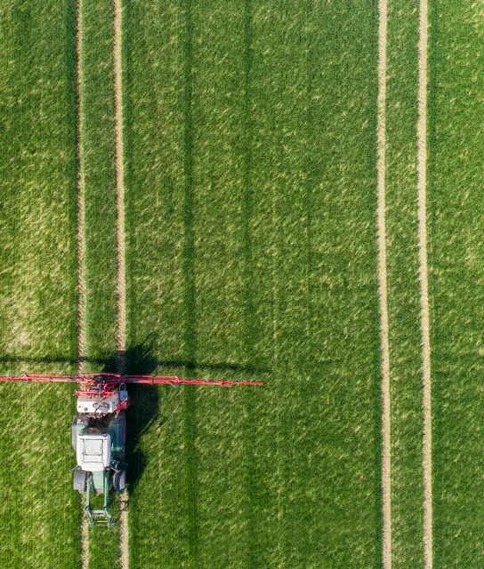 Agriculture machine in farm land