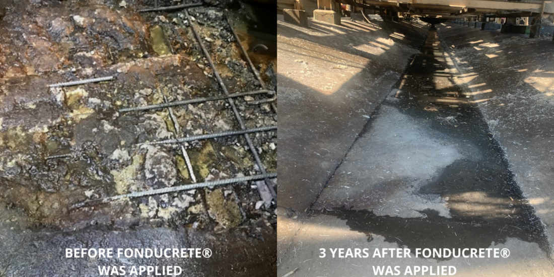 Before and after Fonducrete® was applied