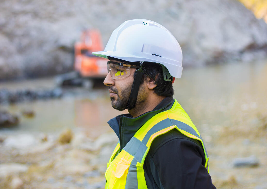 Employee with personal protective equipment (PPE)