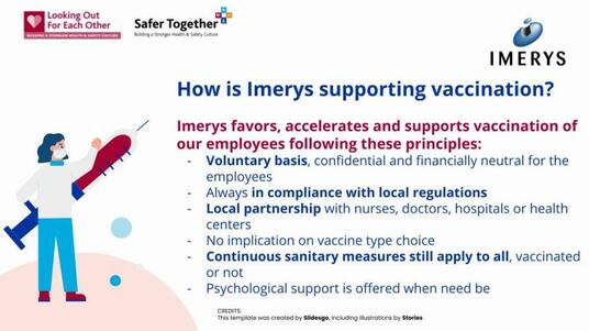 Imerys supporting vaccination
