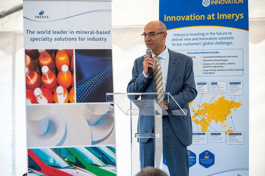 Our CEO Alessandro Dazza inaugurated the ﬁrst Imerys synthetic minerals pilot plant