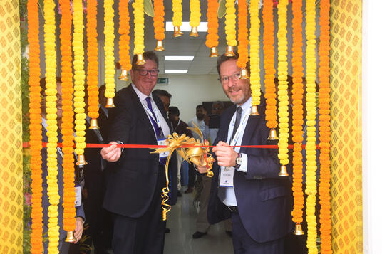 Philippe Bourg and Chris Parr inaugurate Vizag plant