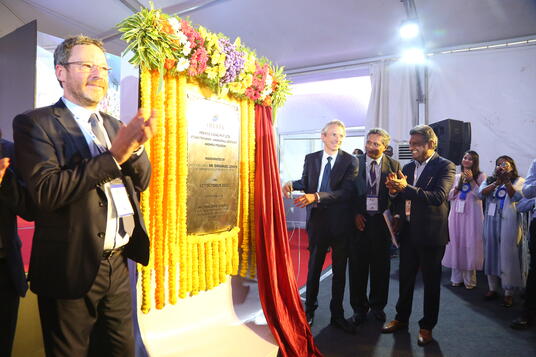 Plaque unveiling for the inauguration of Imerys plant in Vizag, India