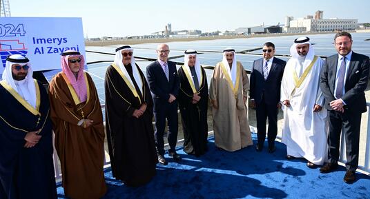 Bahrain - solar plant inauguration Alessandro Dazza with guests