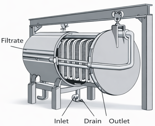 Horizontal tank leaf filters - minerals for filtration Imerys