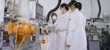 Twin screw extruder line at tianjin lab for plastic compounding with Mineral