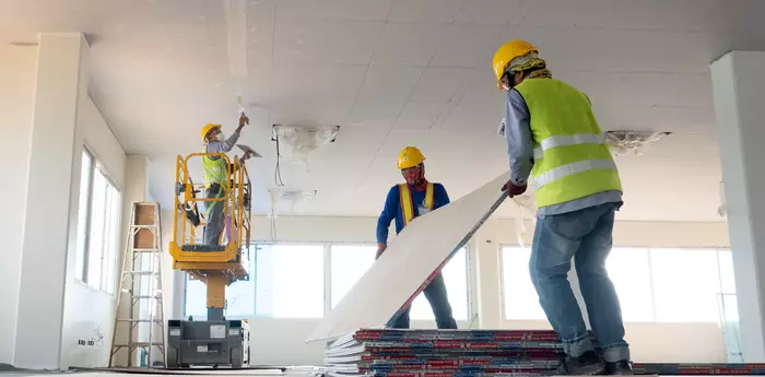 Workers on a construction site