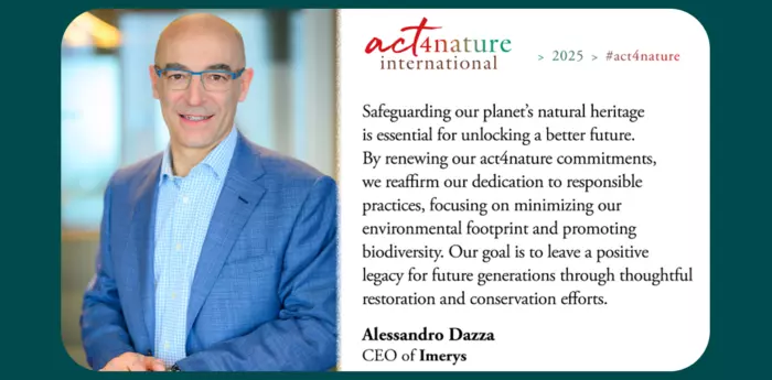 Imerys reaffirms its commitment to biodiversity with act4nature international