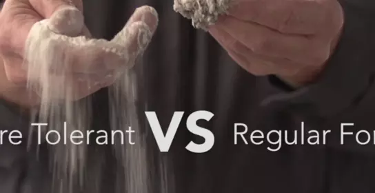 An image of the moisture tolerant vs regular rock dust