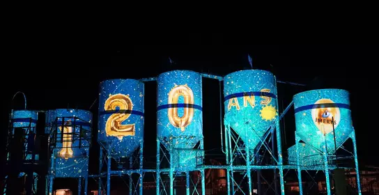 Over 1,500 guests attended the evening light show projected onto the silos and plant walls
