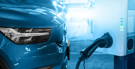 Electric wehicle on a charging station