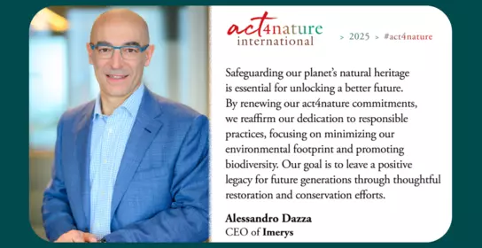 Imerys reaffirms its commitment to biodiversity with act4nature international